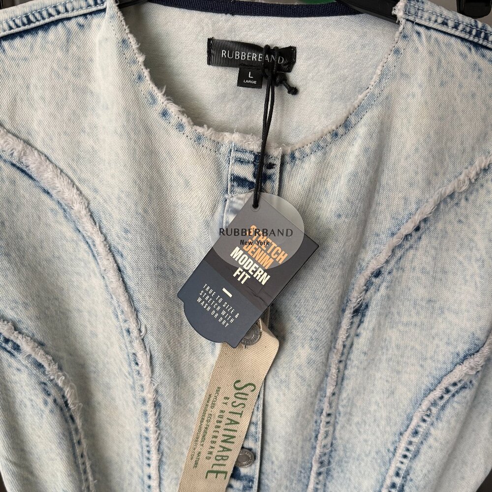 Denim Acid Wash Belted Mini Dress